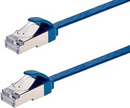 Monoprice Cat6A Ethernet Patch Cable - Slim Flat U/FTP 32AWG Molded Boot 50ft Blue