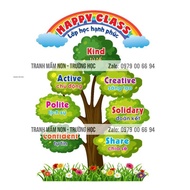 Tranh trang trí Lớp Học Hạnh Phúc (tiếng Anh)