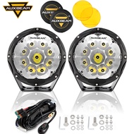 AUXBEAM ไฟไฟสปอตขับรถ7แอลอีดีกลมพร้อมสายรัดสำหรับรถกระบะออฟโรดรถATV รถUTV รถ SUV