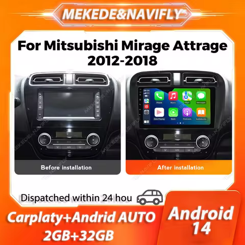 MEKEDE Carplay For Mitsubishi Mirage Attrage 2012-2019 Space Star 2014 Car Radio autoradio Stereo In