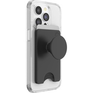 PopSockets Phone Wallet with Expanding Kickstand, Phone Card Holder - Black