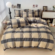 【4 in 1 Bedding Set】 Fitted Bedsheet & Quilt Cover Set with Pillowcase Single/Super Single/Queen/Kin