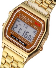 (HOT) Đồng hồ đeo tay đôi đồng hồ điện tử nam nữ Casio dây thép không rỉ WR A159