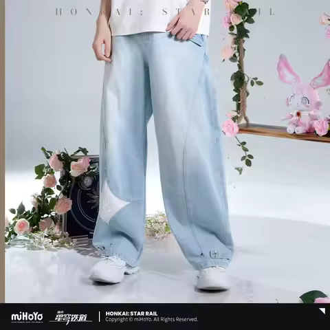 [Genuine] miHoYo Game Cyrene Pants Honkai Star Rail Cyrene Theme Jeans Casual Costume Pants Straight