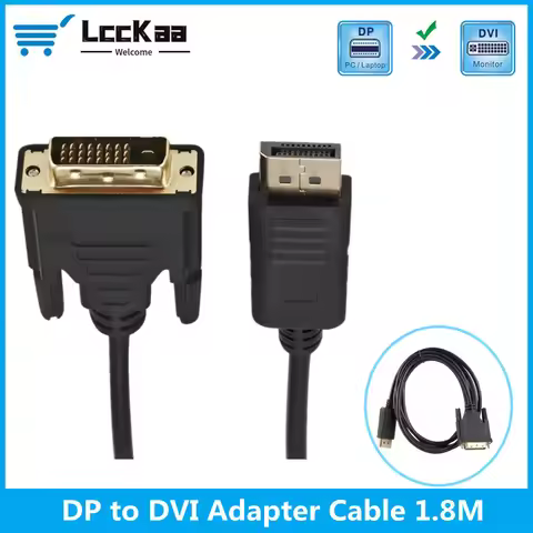 LccKaa DP Displayport to DVI cable 1.8M DP to DVI adapter cable converter Displayport in to DVI out 