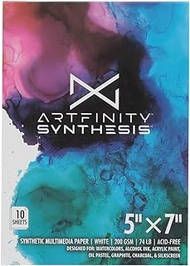 Artfinity Synthesis Watercolor Paper Pads - White 74lb, 200gsm Synthetic Paper for Painting, Sketching, and More! - 5x7"