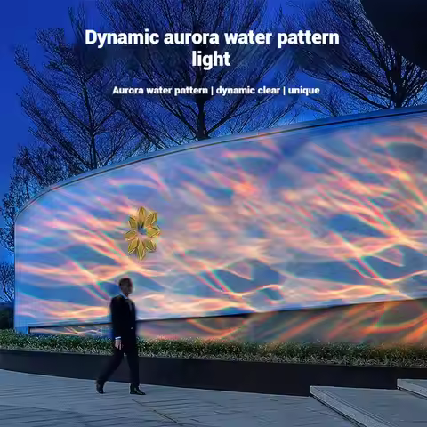 Dynamic Aurora Light Water Ripple Outdoor Waterproof Exterior Wall Background Washing Wall Lighting 