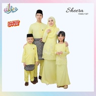 (SOFT YELLOW KURUNG MODEN SHEERA) SET FAMILY RAYA 2022. BAJU RAYA SEDONDON IBU ANAK. SET IBU AYAH DAN ANAK.