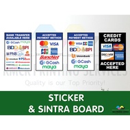 Accepted Payment Credit Card | Debit Card | Bank Transfer Payment Signs