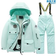 兒童滑雪服女童男童2023新款戶外專業單雙板防水套頭兩件式雪衣雪褲