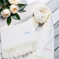 【客製化禮物】刺繡名字圍巾、姊妹披肩、情侶頸巾、頸巾