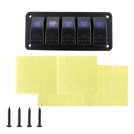 3-group 4-group 5-group 6-group 8-group rocker switch panel 5-pin suitable for 12V/24V cars ships AT