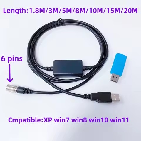 Brand new Data Download USB Cable FC-24 compatible Windows 7 8 10 11 XP For Topcon Sokkia Gowin Sout