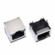 5/10PCS RJ45 8P8C Shielded Female Socket Connector with Yellow Green LED Light 8Pin Cable Interface
