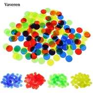 [Vaveren] 100pcs Bingo Chips Plastic Counting Chips Bingo Supplies Counter Mixed Color