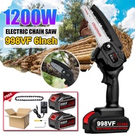 998VF Cordless Chainsaw 6 Inch Mini Branch Saw Wood Pruning Cutter Gergaji Elektrik Mesin Potong Pok