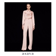 [asava ss24] Kiana Classic Straight-Leg Pants กางเกงผู้หญิง ทรงตรง ขายาว เอวสูง แต่งจีบหน้า กระเป๋าข