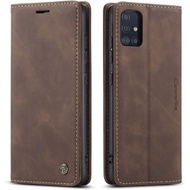 Sarung Samsung Galaxy A51 5G, Dompet Sarung Samsung A51 5G dengan Pemegang Kad dan Penyangga Magneti