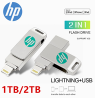 HP แฟลชไดร์ฟ USB OTG 1TB/2TB เพนไดรฟ์หน่วยความจำที่เข้ากันได้กับ IPhone14/13/12/11/X/ 8/7/6 USB สติ๊