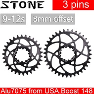 Stone Chainring Round Oval Boost 148 DUB 3 pins 3MM Offset BB30 Direct Mount X9 X0 XX1 X01 30T 32T 3