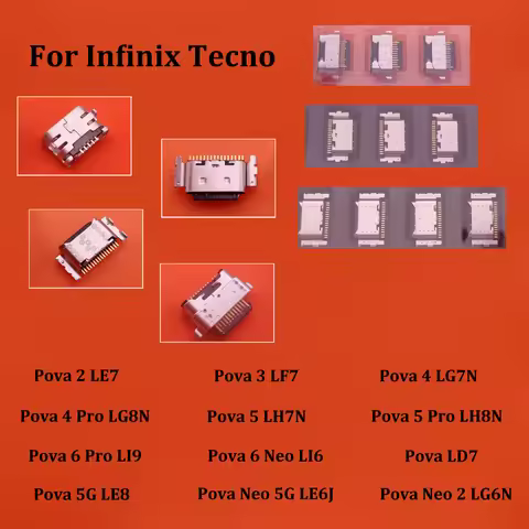 10PCS USB Charge Port Dock Connector Charging Board For Infinix Tecno Pova 2 3 4 5 6 Pro Neo 2 5G LD