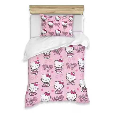 Hello Kitty Hello Kitty Bed Sheets Set Comforter Quilt Cover Duvets Single Bedding