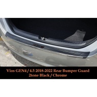 ♞,♘Toyota Vios GEN4/4.5 2018 to 2022 Rear Bumper Guard 2tone Black/Chrome