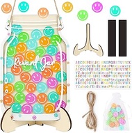 Smiley Face Magnetic Reward Jar: Personalized Smiley Faces Jar Ideal for Classroom Reward System, 42