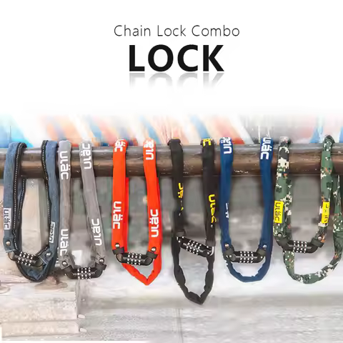 (ULAC)CHAIN LOCK with Combination Chain Cover | Fits E-Bike Road Bicycle Door Gate 52nd STREET STEEL