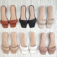 Celestial Footwear Braided 1inch Block Heels Sandals