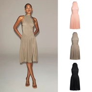 Skims MILKY SHEER High Neck Sleeveless Pleated Dress - Slim Fit for a Desired Stylish Look