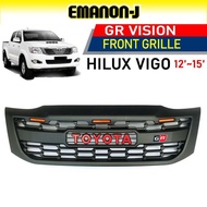 Hc Cargo Toyota Hilux Vigo 2012-2015 Front Grill LED KUN26 GR Design Toyota Wording - Yellow