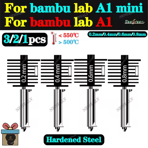 For Hardened Steel Nozzle For bambu lab a1 mini hotend For bambu lab a1 accessories 0.4mm nozzle For