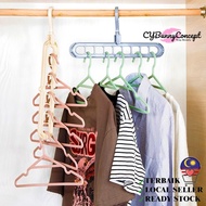 CYC Nine Hole Folding Hanger Multifunction Save Space Cloth Wardrobe Hangers Organizer
