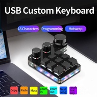 Mechanical Hotswap Macropad Macro OSU Custom 6 Keys Knob Mini USB RGB Keyboard Programming Paste Button Photoshop Gaming Keypad