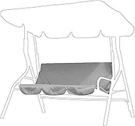BORDSTRACT Patio Swing Cushion Cover Replacement, Protective Waterproof Cushion Cover for Outdoor 3 Seater Swing Chairs, for Courtyard, Garden Swing Chair (Grey)