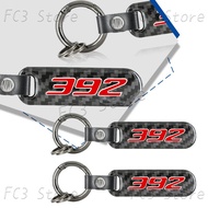 392 Logo Emblem Car Carbon Fiber Style Keychain Leather Key Chain For Journey Hemi Charger Durango C