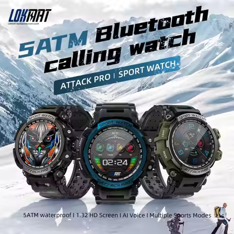 LOKMAT ATTACK PRO Smart Watch Outdoor Fitness Watch IP68 Health Detection Function Compatible with I