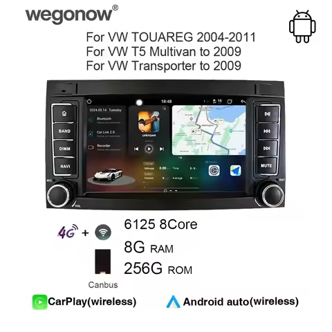 Android13 Car Radio Android Auto 12+256G Carplay For Volkswagen Touareg 1 7L 2002-2010 T5 Navigation