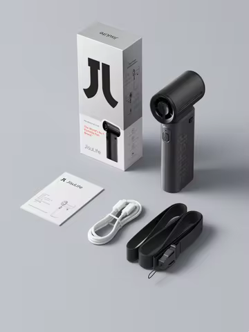 JISULIFE Handheld Turbo Fan,Super Strong Wind,5 Speeds,Long Battery Life,5000mAh,USB Rechargeable,Mu