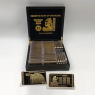 new 50pcs 100 Trillion Dollars Zimbabwe gold bar zimbabwe quintillion octillion ingot bullion Silver