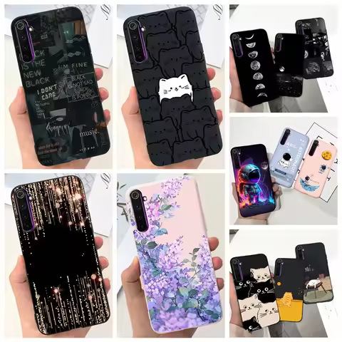 For Realme 6 Case Cover Soft Silicone TPU Realme 6 Pro Realme6 Back Cover Beauty Flower Cartoon Prin