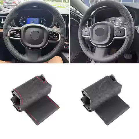 Car Steering Wheel Microfiber Leather Cover For Volvo S60 V60 2019-2021 XC60 2018-2021 XC90 2016-202