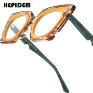 HEPIDEM Acetate Gọng kính phụ nữ 2025 New quá khổ gọng lớn Mắt Mèo Kính mắt nữ thời trang thương hiệ