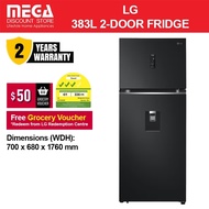 LG GT-F3953EP 383L 2-DOOR FRIDGE | Water Dispenser | Top Freezer | 3 Ticks | Free $50 Grocery Vouche