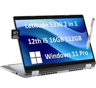 Dell Latitude 5330 2-in-1 Business Laptop (13.3" FHD Touchscreen, Intel 10-Core i5-1245U, 16GB RAM, 