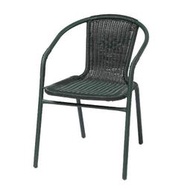 [金舒福]鐵管藤椅(綠管綠色)   編織藤椅鐵管椅PE藤休閒椅餐廳桌椅咖啡廳桌椅  桃園實體門市