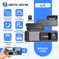 【BUY 1 FREE 1】South Ocean XW38 Dash Cam 4K WIFI Camera for Car Front and Rear Dash Camera 24H Parkin