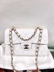 (尖沙咀門市💖) 全新✨Chanel cf 23 classic flap  bag small white 白金荔枝牛
