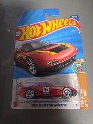 【Mazda Rx-7】全新風火輪紅色萬事得馬自達“RX7”玩具超級跑車飄移滑行模型車 hotwheels red color mazda rx-7 drift/ deraper toys car